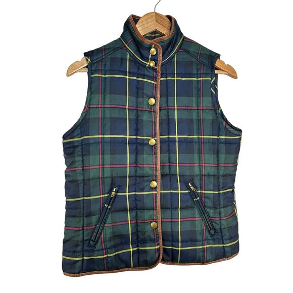 Lauren Ralph Lauren Jackets & Blazers - Lauren Ralph Lauren Quilted Plaid Vest Size M Lambskin Leather Trim Gorpcore